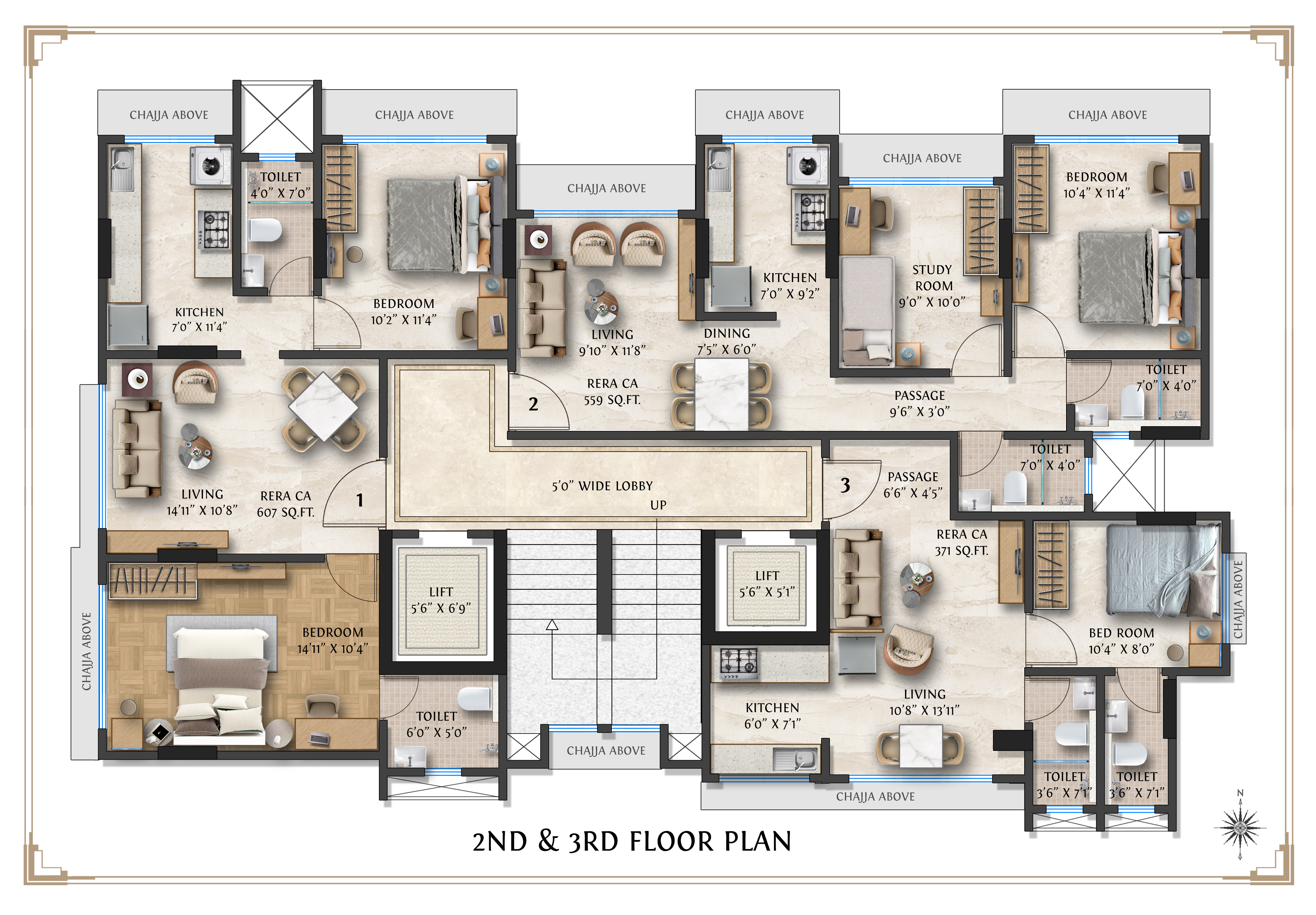 2ND & 3RD FLOOR PLAN