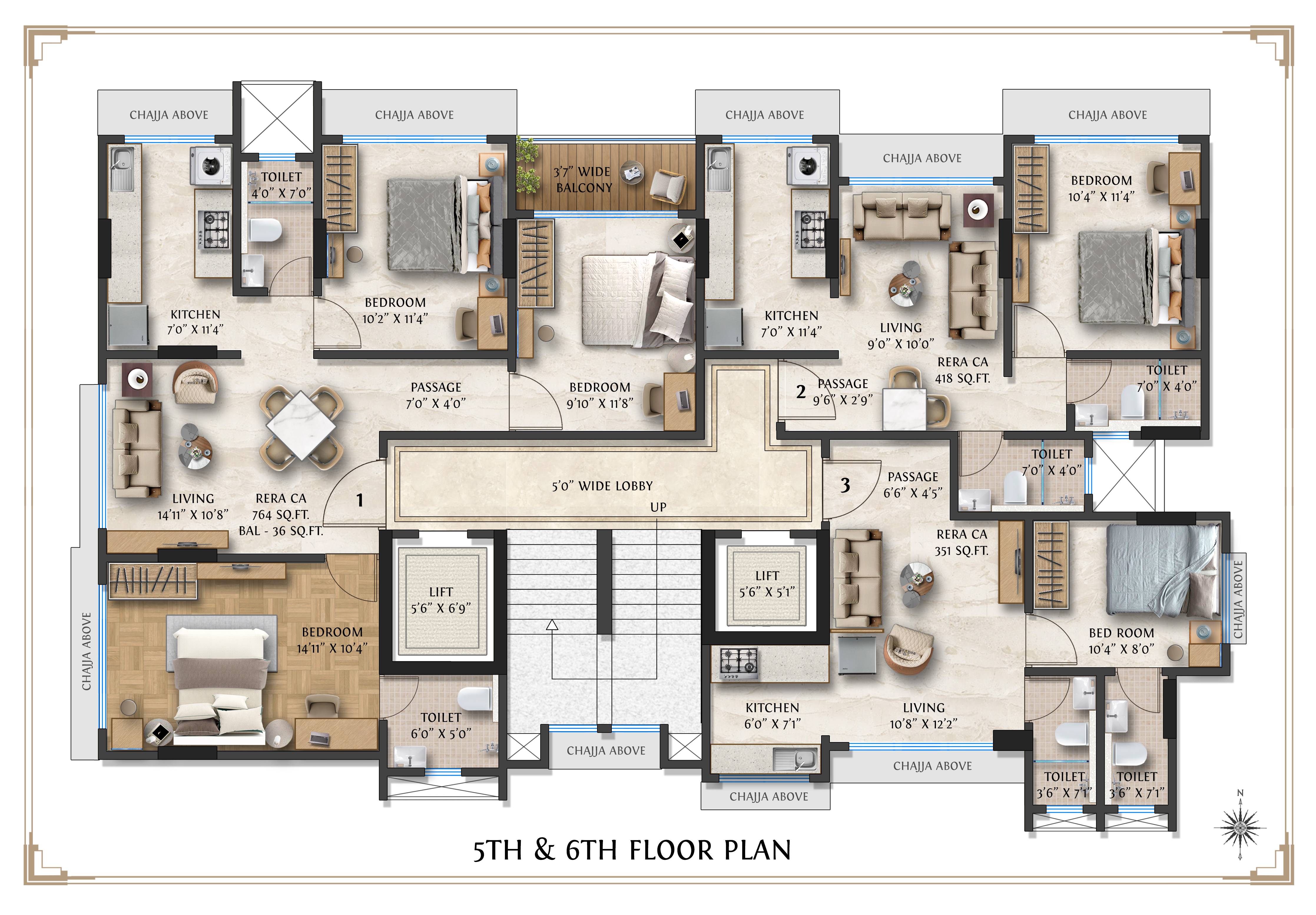 5th & 6th Floor Plan