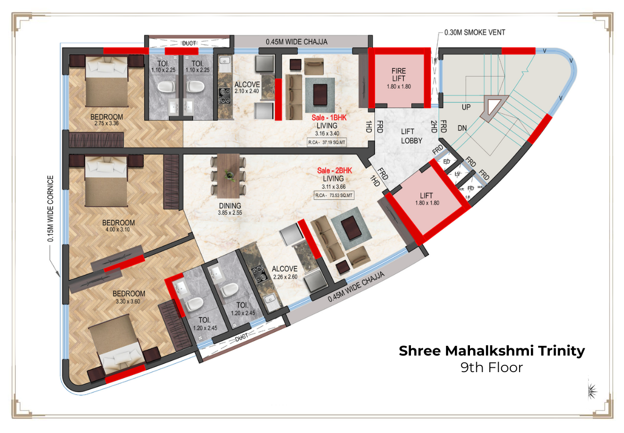 2nd & 3rd Floor Plan