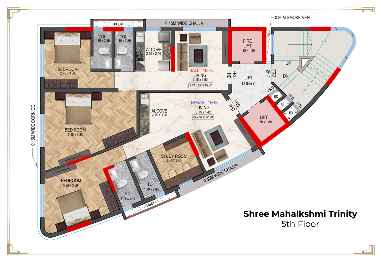 5th & 6th Floor Plan